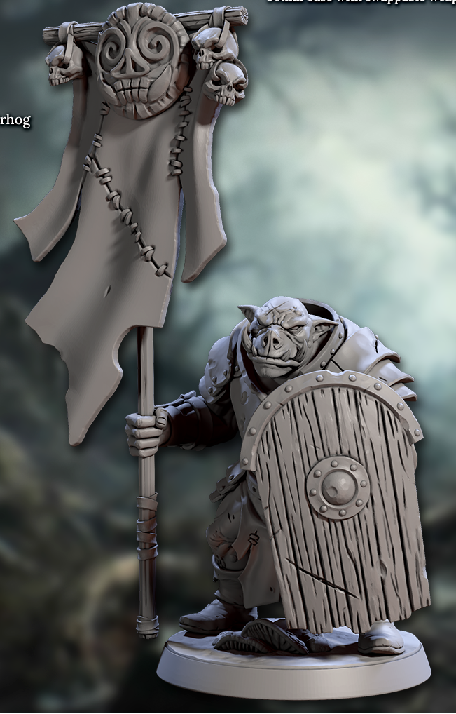 Pig Orc Warband Leaders (2 Variants Available) - Artisan Guild