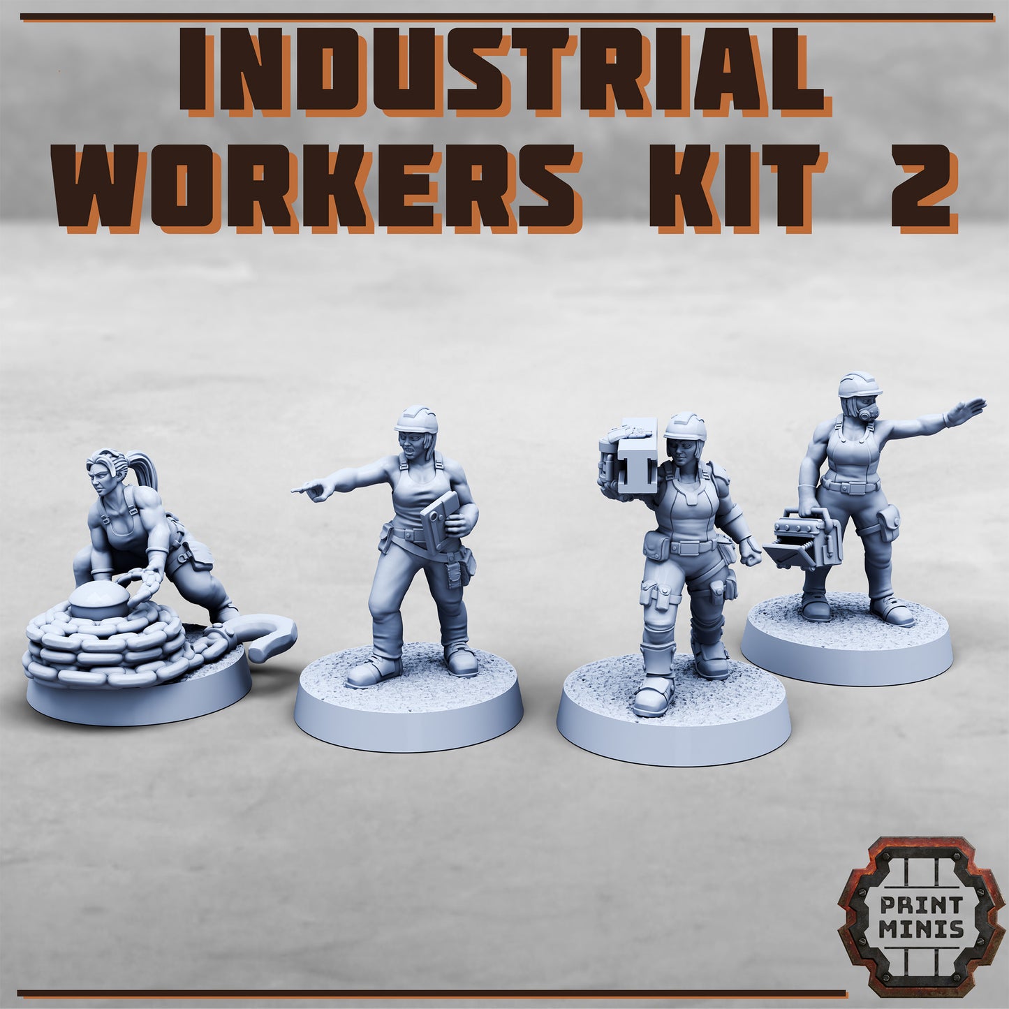 Industrial Worker Crew, Set 2 (4 Variants Available) - Print Minis