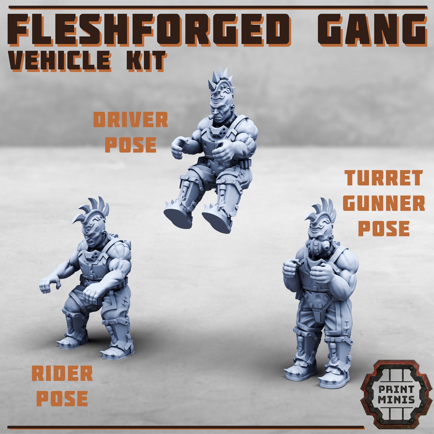 Fleshforged Gang, Vehicle Riders (3 Variants Available) - Print Minis