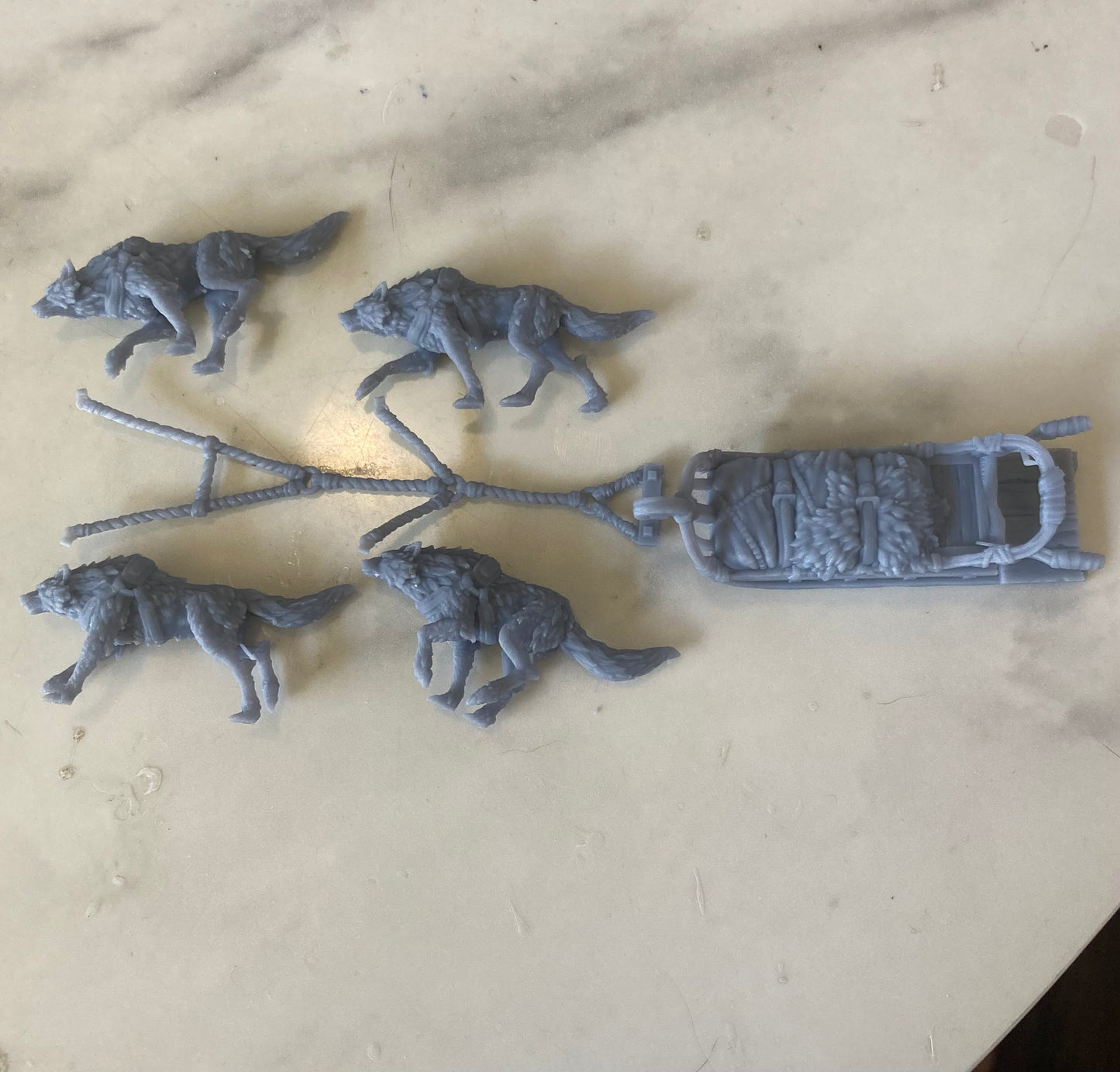 Tamed Wolf and Sled (5 Variants Available) - Epic Miniatures