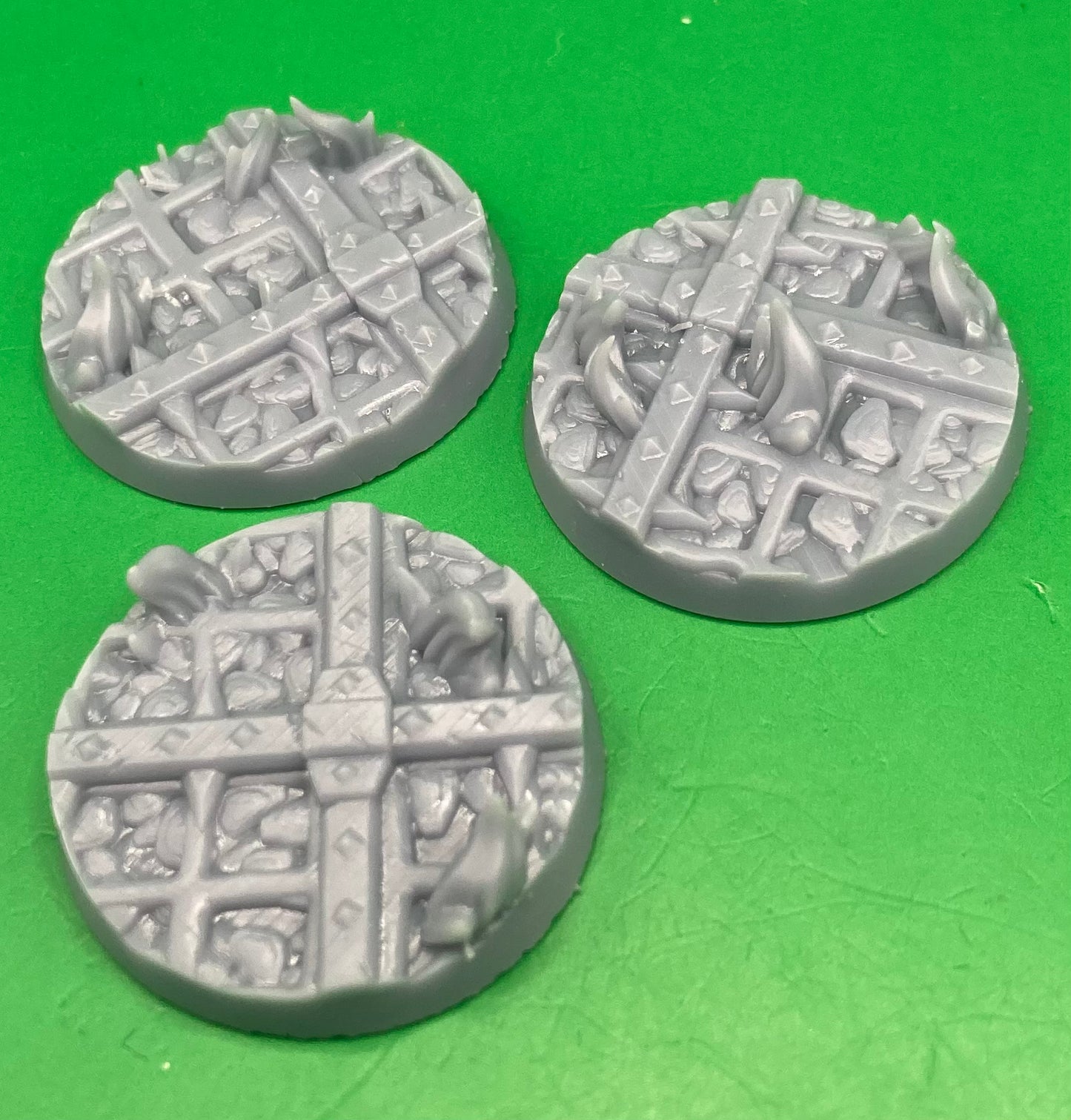 Iron Foundry Bases - Metal Grills and Flames Terrain Base Set (15 Variants Available) - Battle Yak