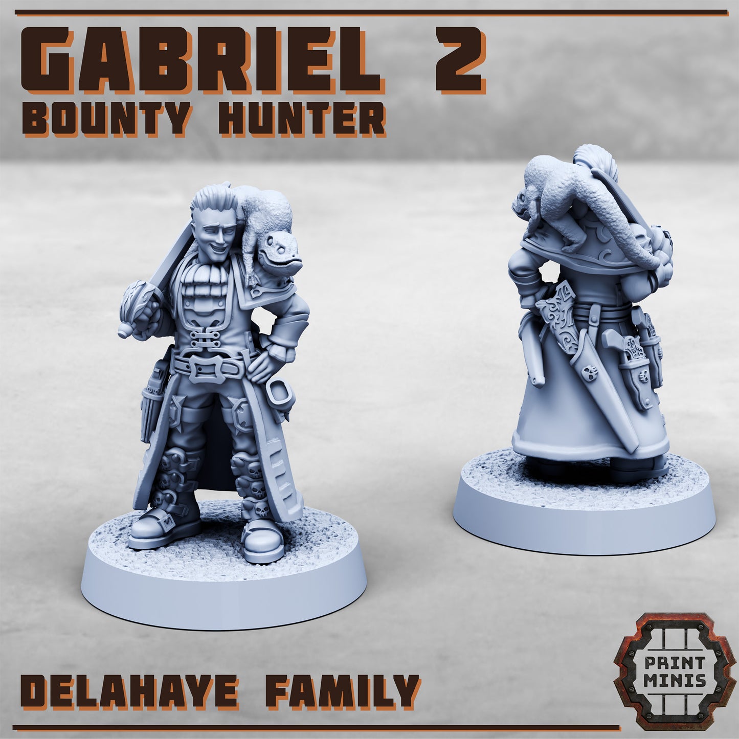 Gabriel, Bounty Hunter (2 Variants Available) - Print Minis