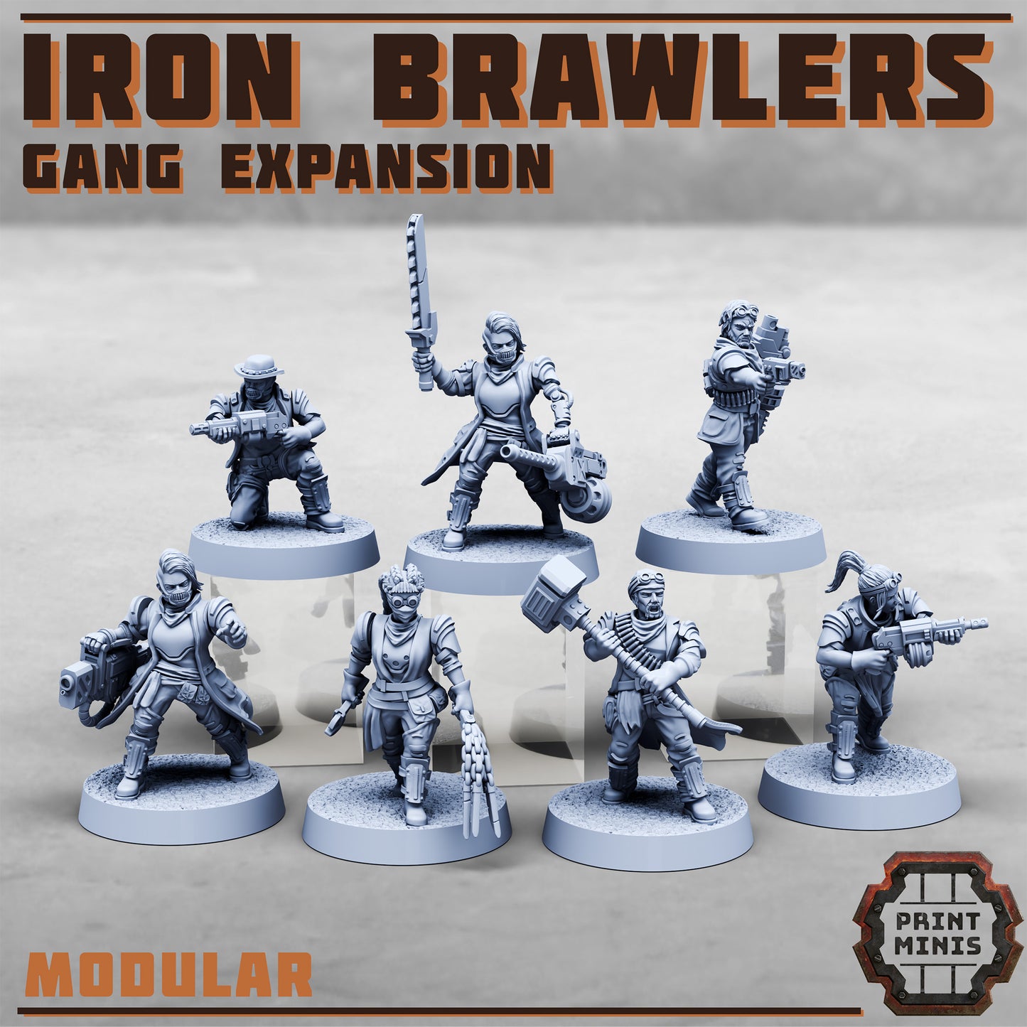 Iron Brawlers, Pit Mining Gang - Set 3 (7 Variants Available) - Print Minis