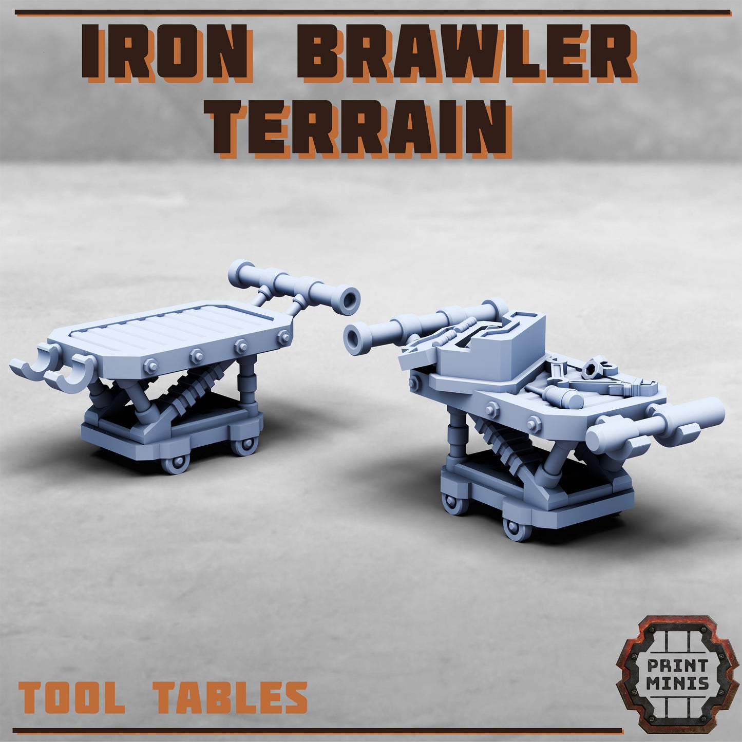Iron Brawlers Terrain, Scenery Kit (32mm Scale) - Print Minis