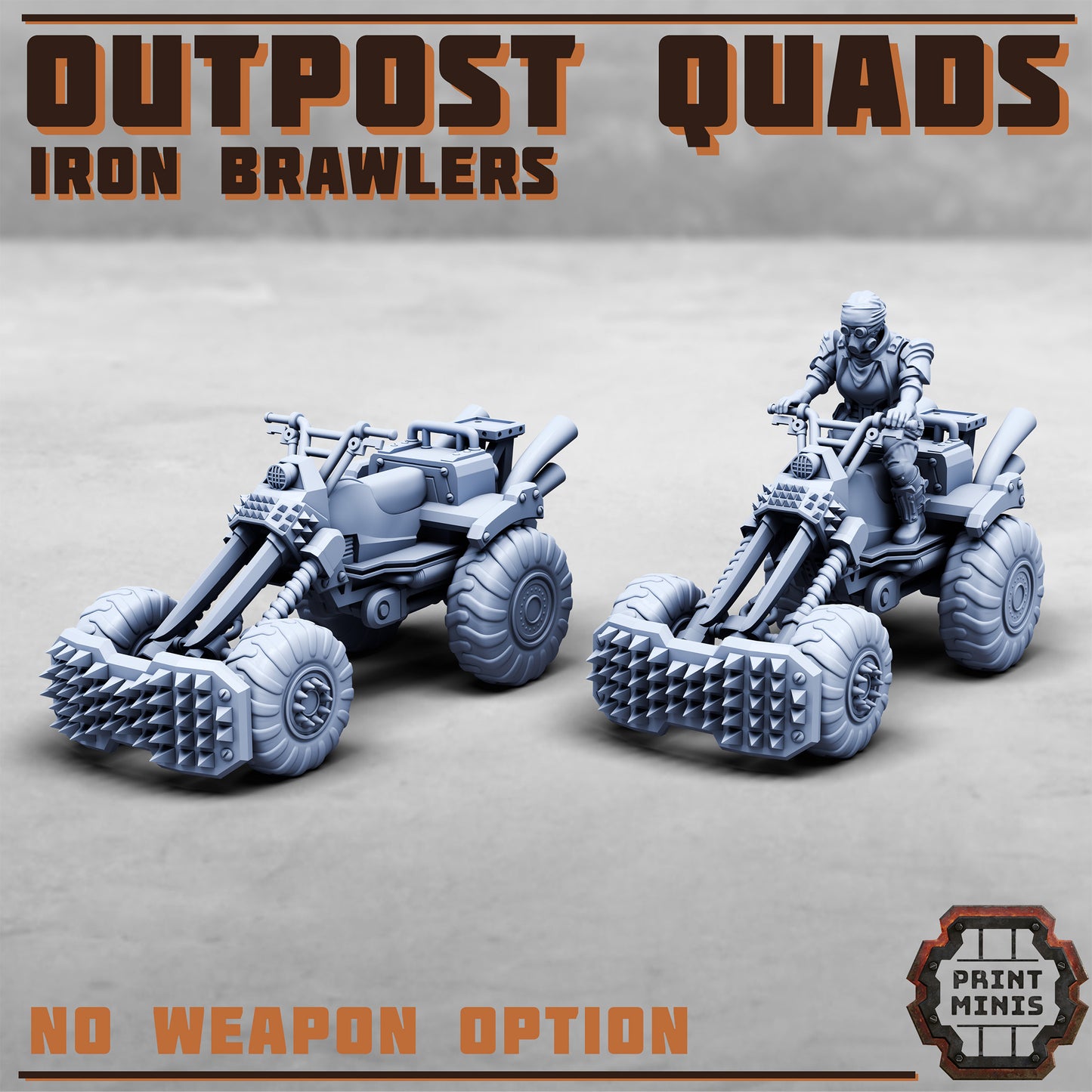 Outpost Quads, Iron Brawler Bikes (2 Variants Available) - Print Minis