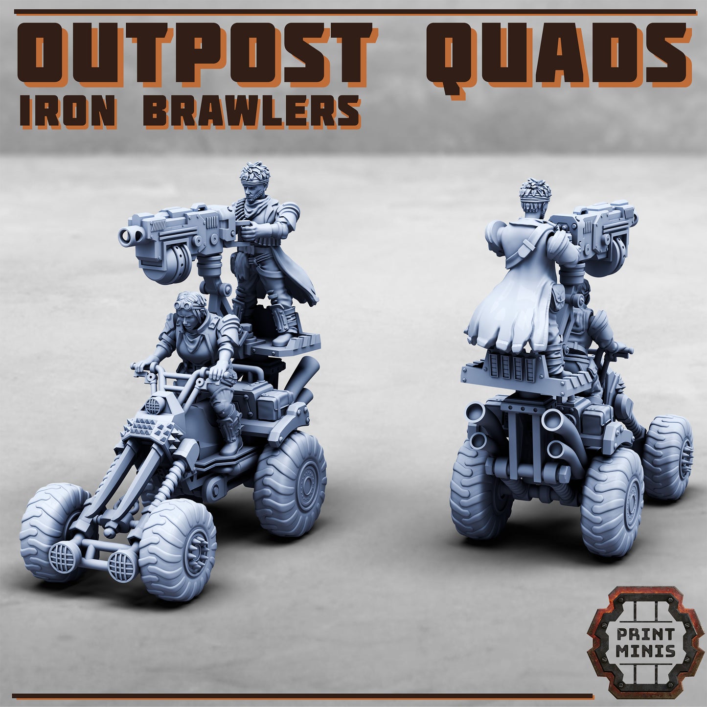 Outpost Quads, Iron Brawler Bikes (2 Variants Available) - Print Minis
