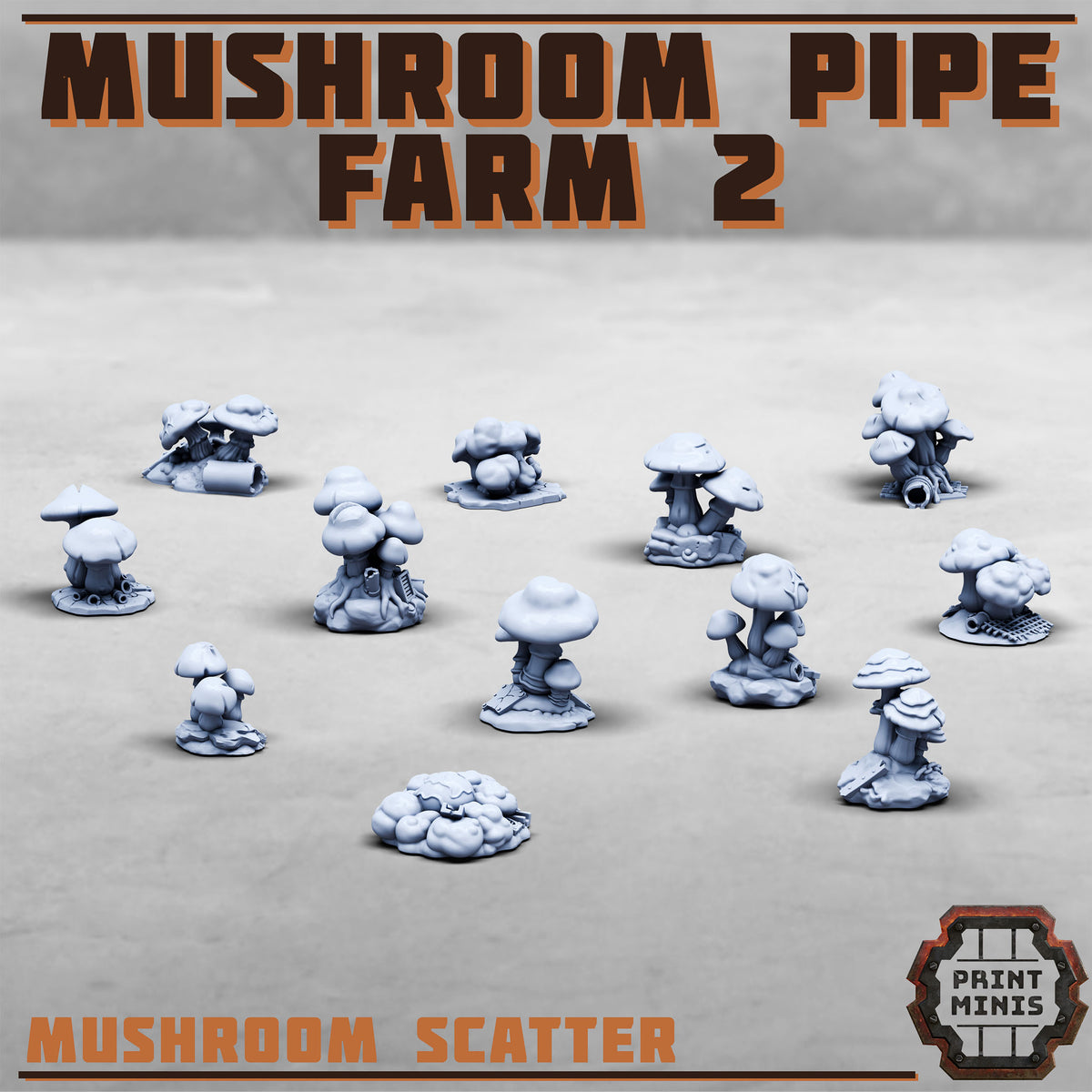 Mushroom Scatter Terrain, Sci Fi Fungus (12 Variants Available) - Print Minis