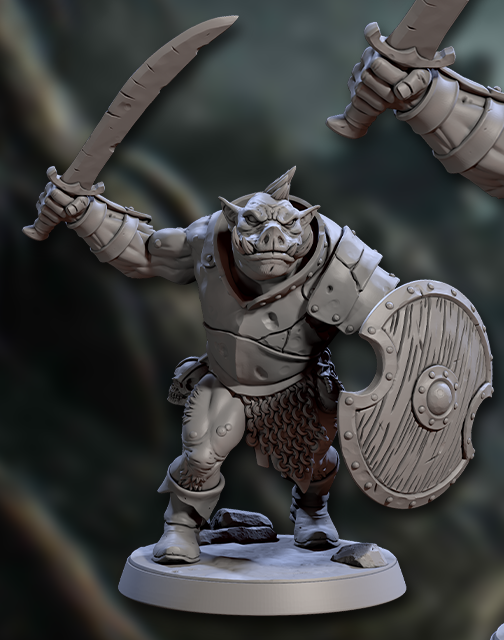 Orhog Warriors, Pig Orc Warband Melee Squad (6 Variants Available) - Artisan Guild