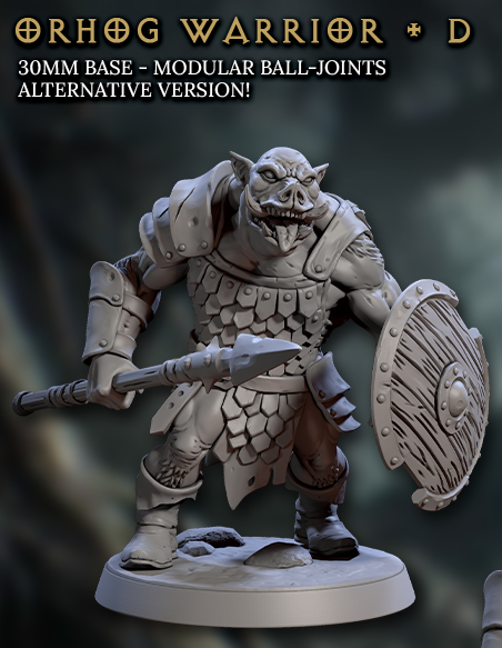 Orhog Warriors, Pig Orc Warband Melee Squad (6 Variants Available) - Artisan Guild