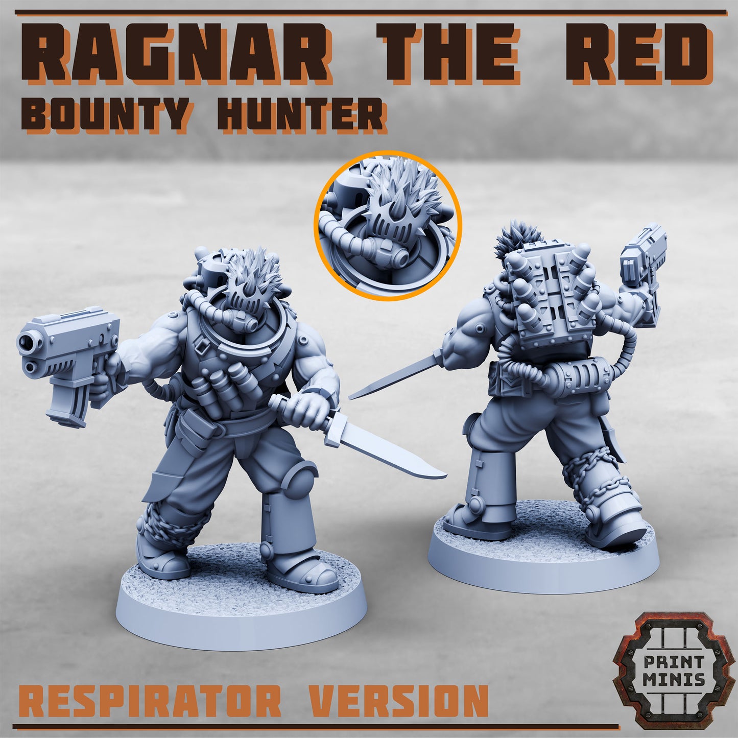 Ragnar the Red, Bounty Hunter (2 Variants Available) - Print Minis