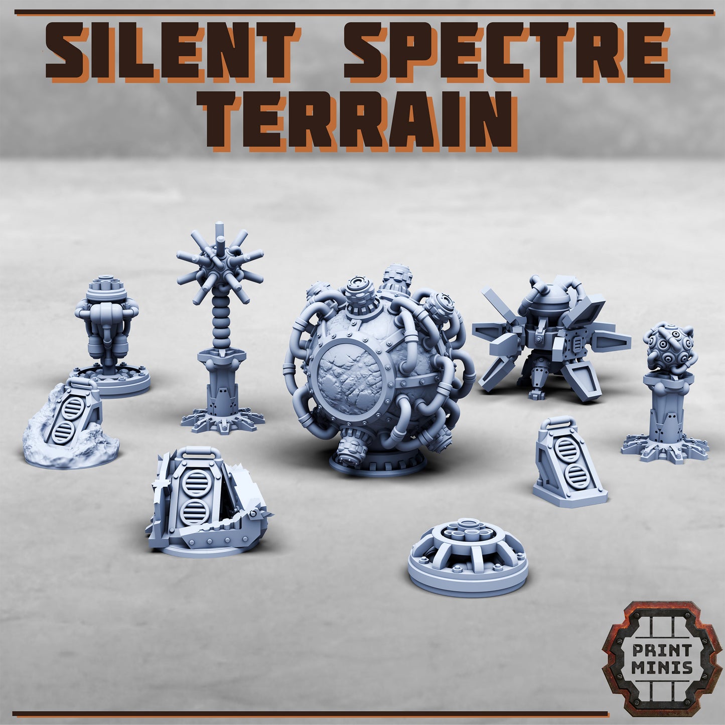Silent Spectre Terrain, Scenery Kit (32mm Scale) - Print Minis