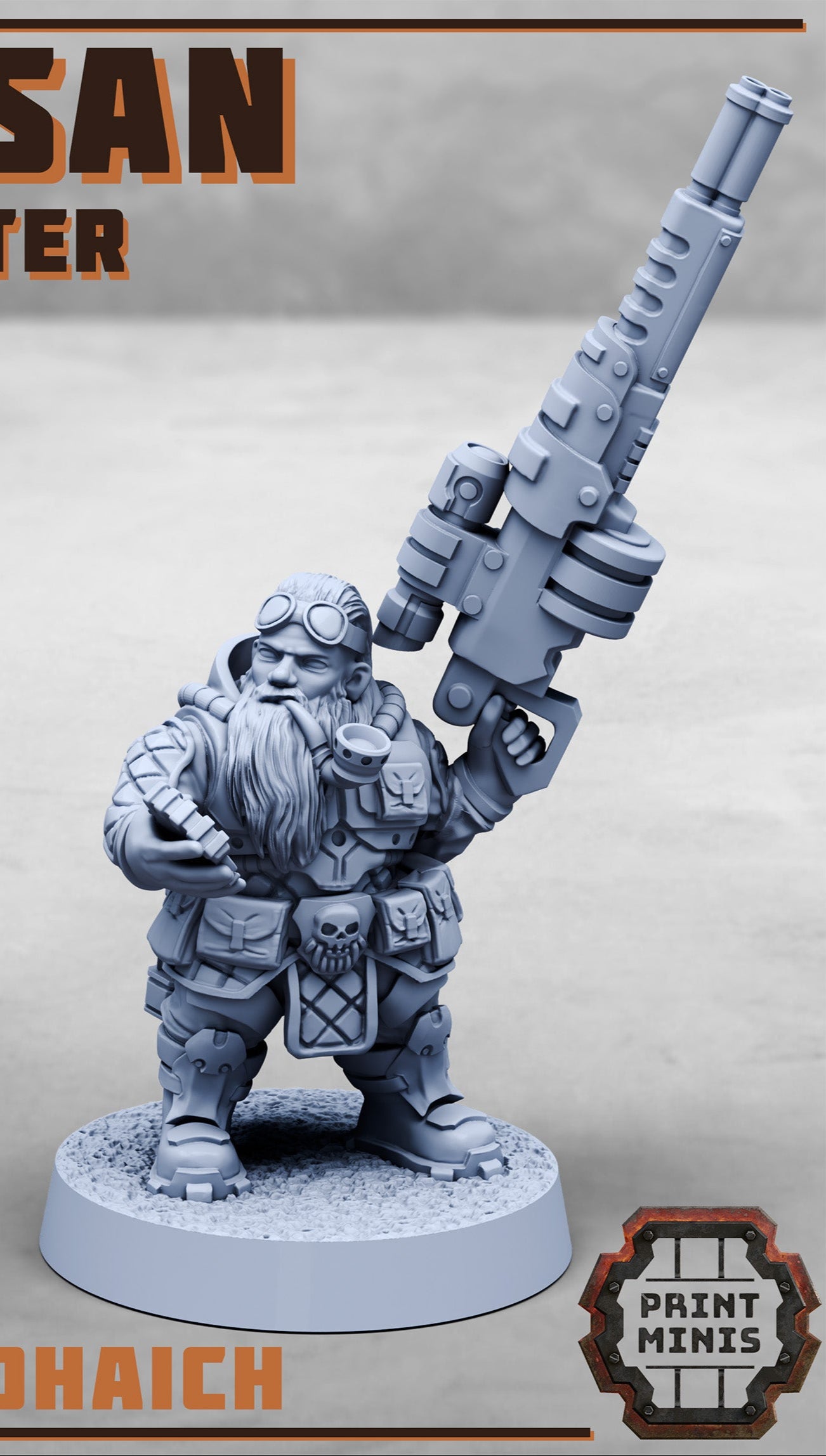 Angussan, Bounty Hunter with Clan Robot - Print Minis