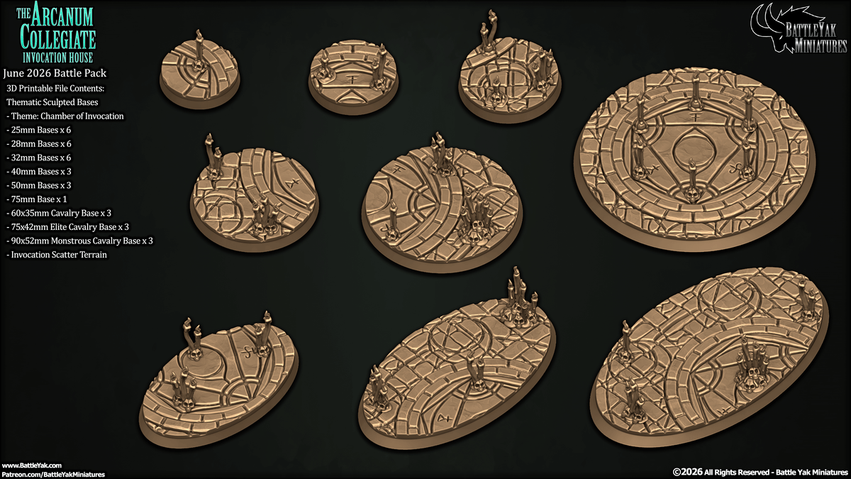 Chamber of Invocation Bases - Magical Ritual Base Set (15 Variants Available) - Battle Yak