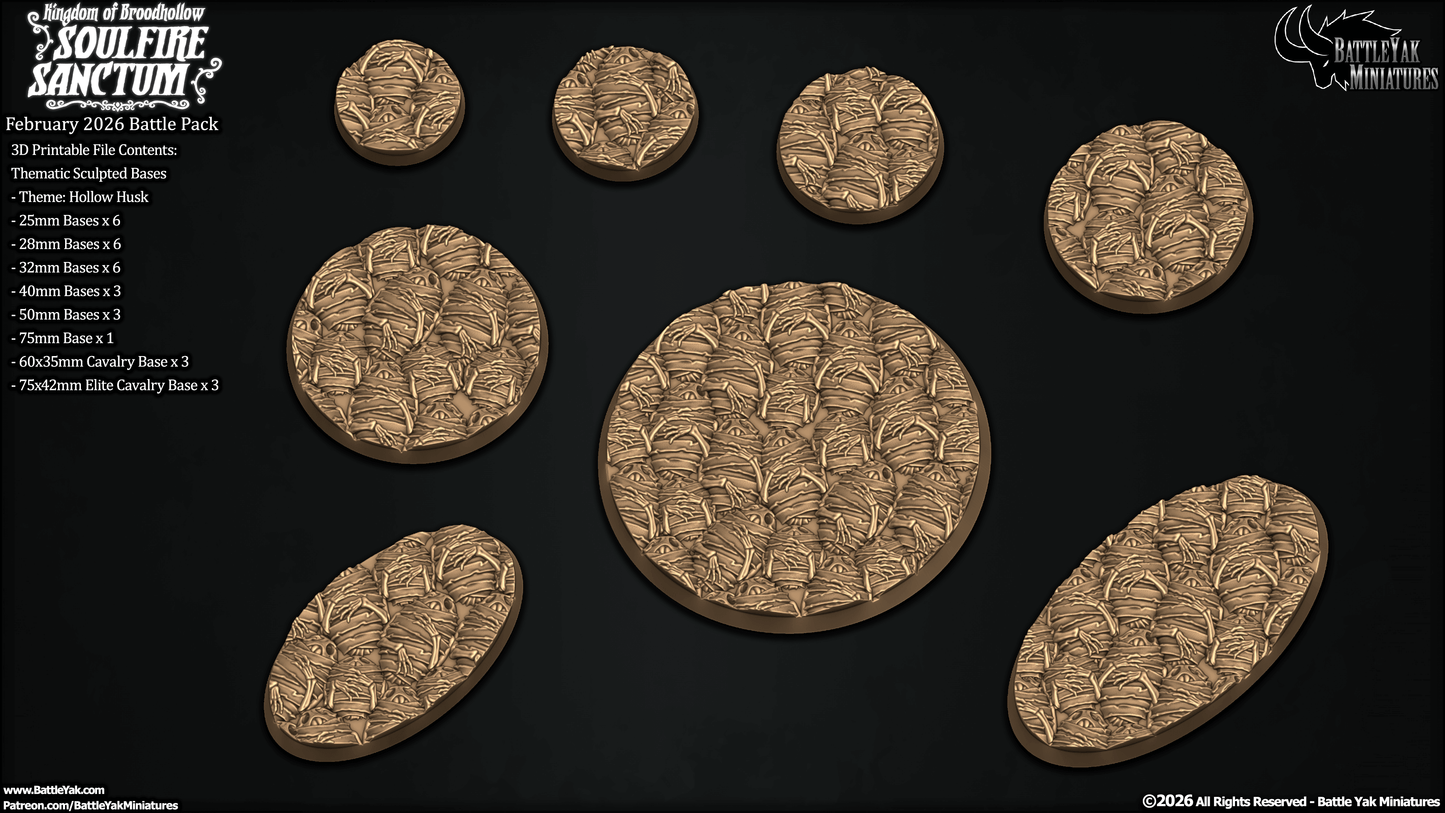 Hollow Husks Bases - Insect Skins and Bones Terrain Base Set (31 Variants Available) - Battle Yak
