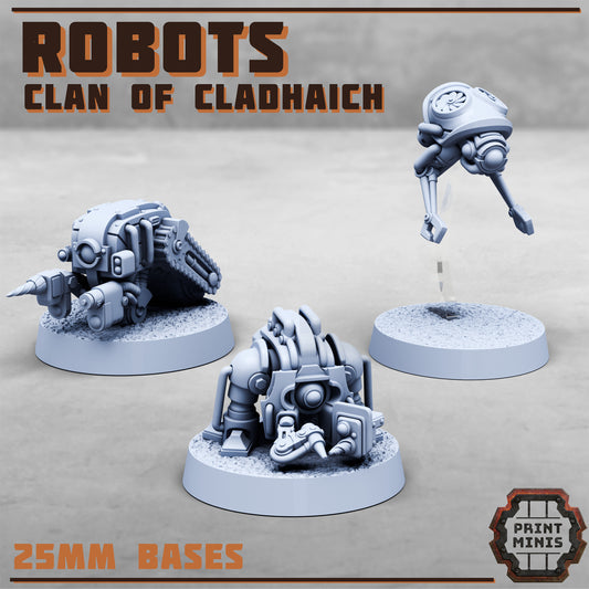 Cladhaich Clan Robots (3 Variants Available) - Print Minis
