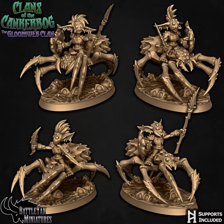 Gloomcrawler Riders, Swamp Spider Goblin Cavalry - Melee Squad (4 Variants Available) - Battle Yak