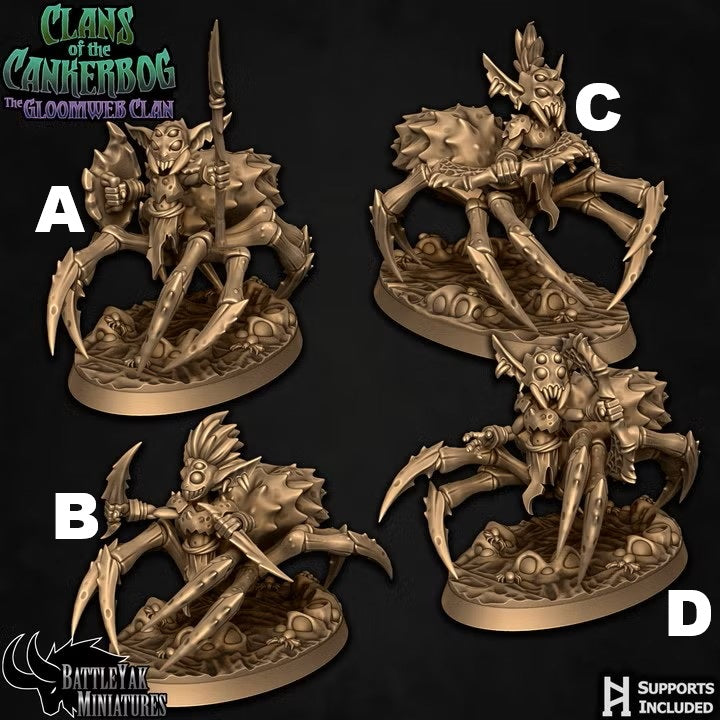 Gloomcrawler Griders, Swamp Spider Goblin Driders (4 Variants Available) - Battle Yak