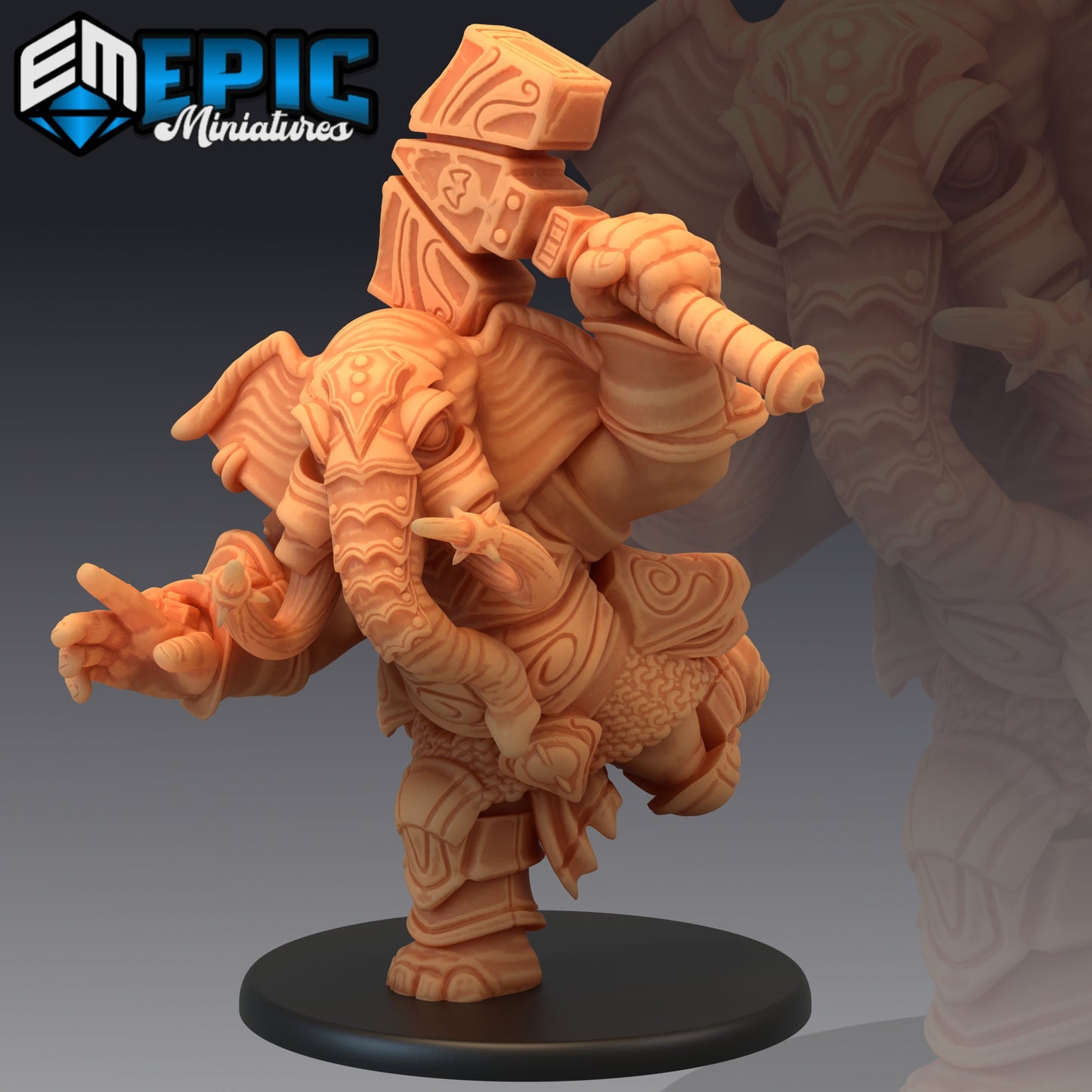 Elephant Folk Paladin (3 Variants) - Epic Miniatures