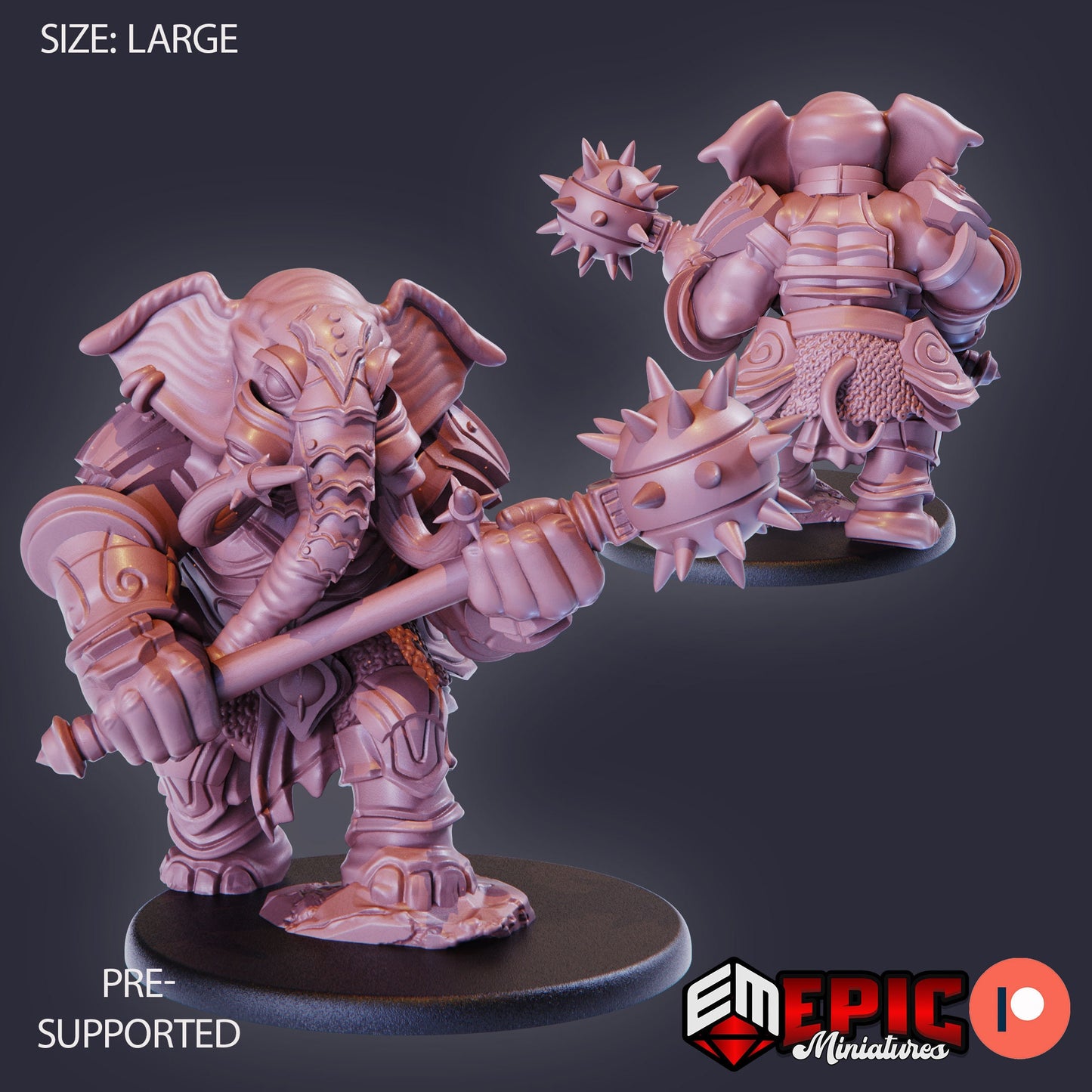 Elephant Folk Paladin (3 Variants) - Epic Miniatures