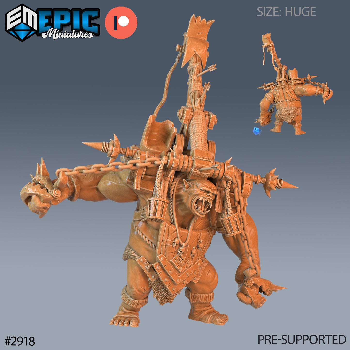 Goblin Throwing Troll (2 Variants Available) - Epic Miniatures
