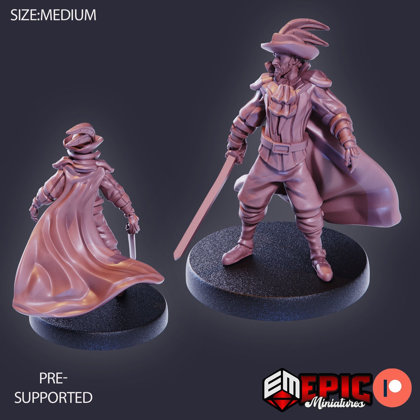 Musketeer (3 Variants) - Epic Miniatures