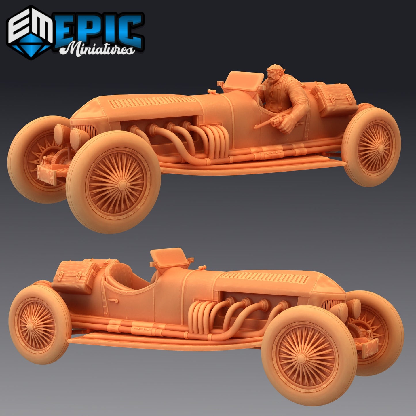 Gangster Car and Orc Driver (2 Variants Available) - Epic Miniatures