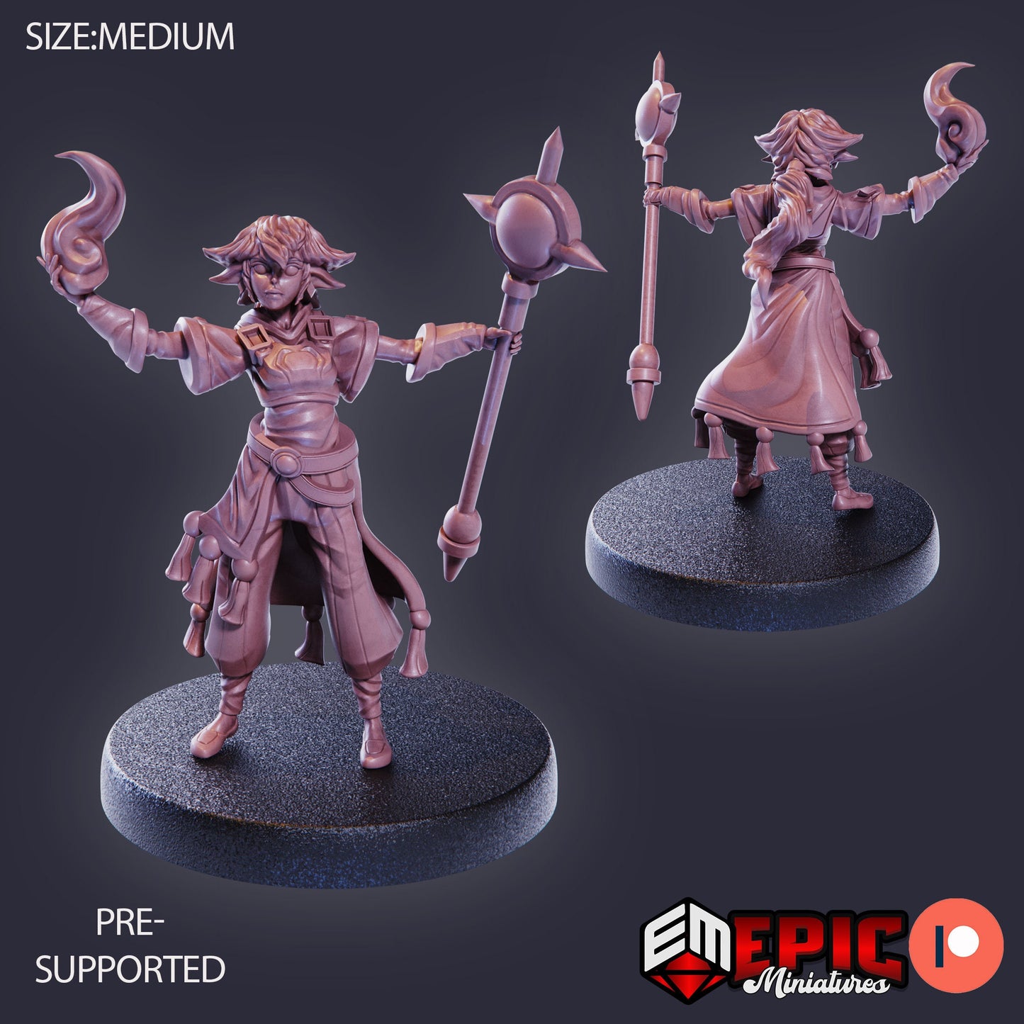 Half Gnome Mage (3 Variants) - Epic Miniatures