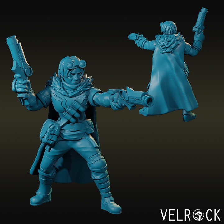 Young Male Gunslinger - Dual Cannons - Velrock