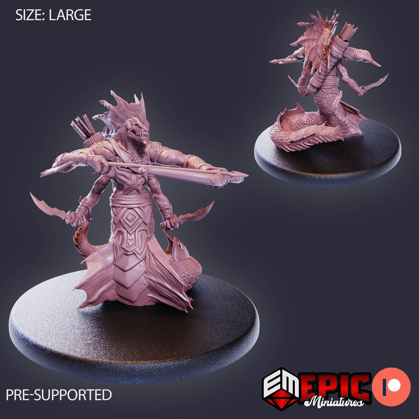 Marsh Naga (3 Variants Available) - Epic Miniatures