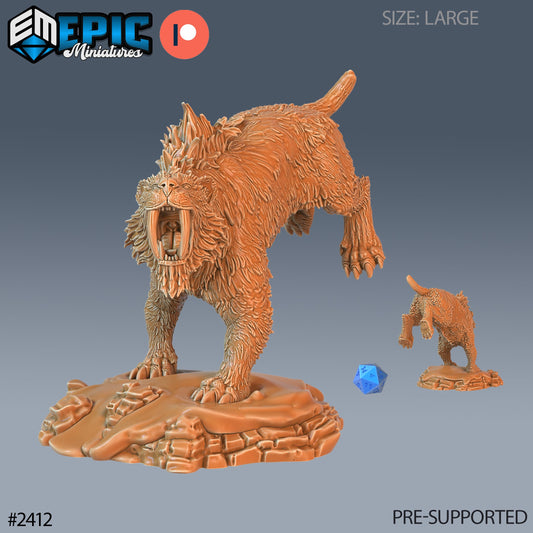 Sabretooth Tiger (5 Variants Available) - Epic Miniatures