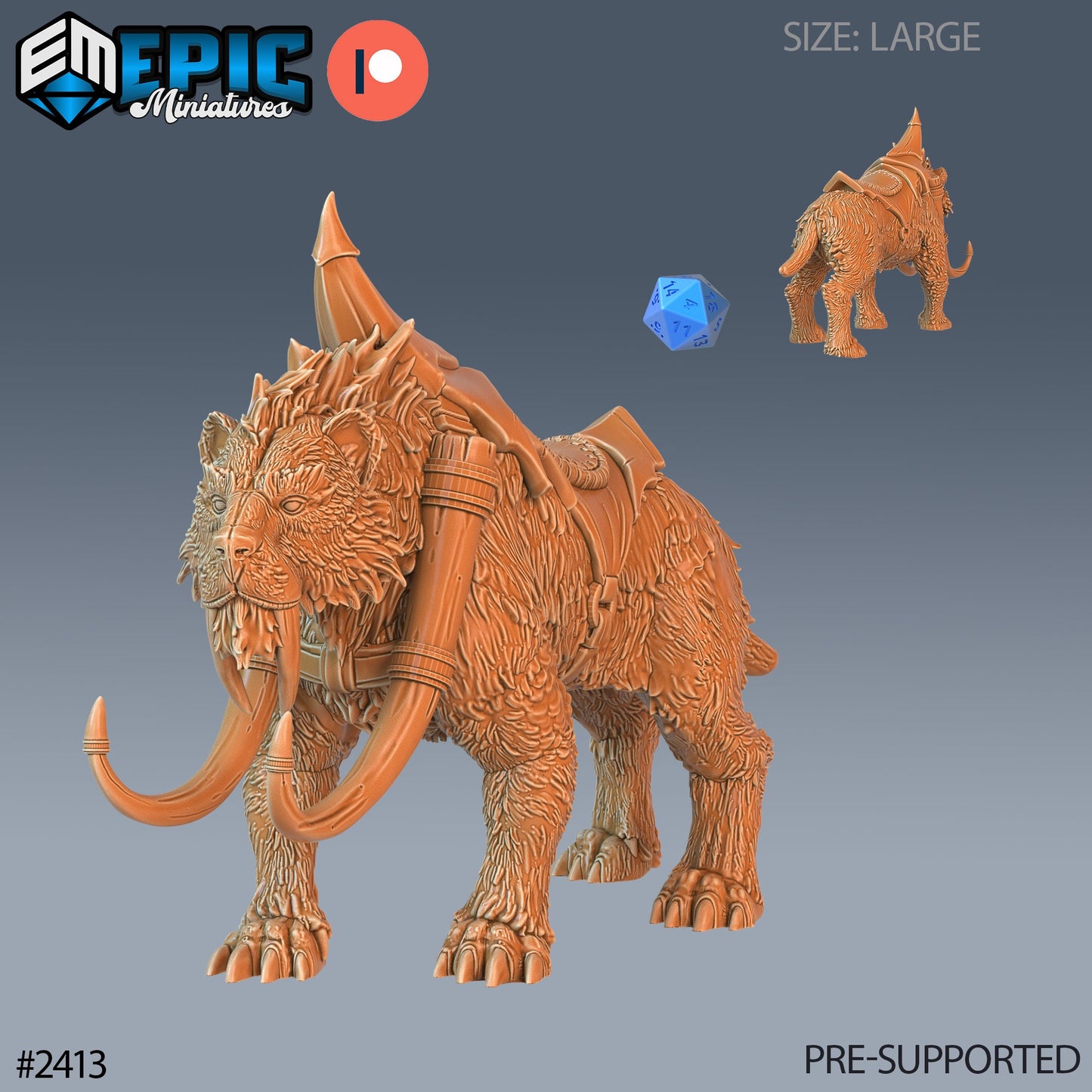Sabretooth Tiger (5 Variants Available) - Epic Miniatures