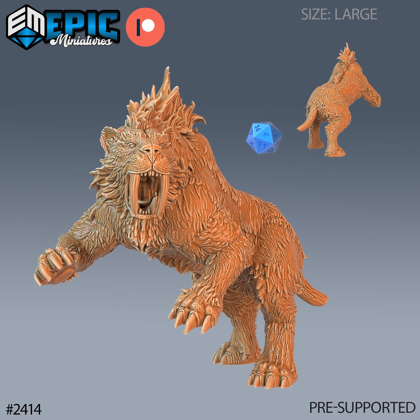 Sabretooth Tiger (5 Variants Available) - Epic Miniatures