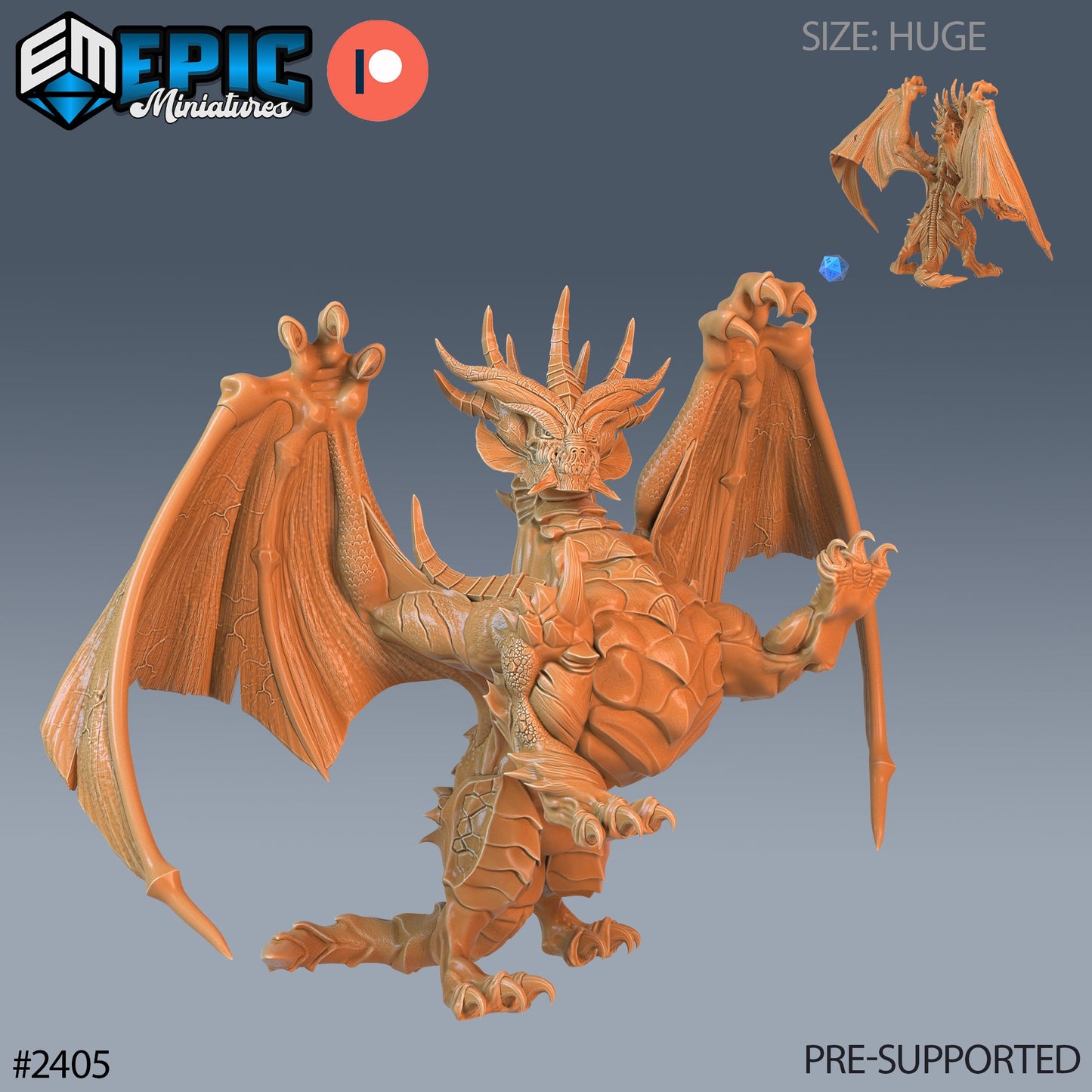 Gray Dragon (3 Variants Available) - Epic Miniatures