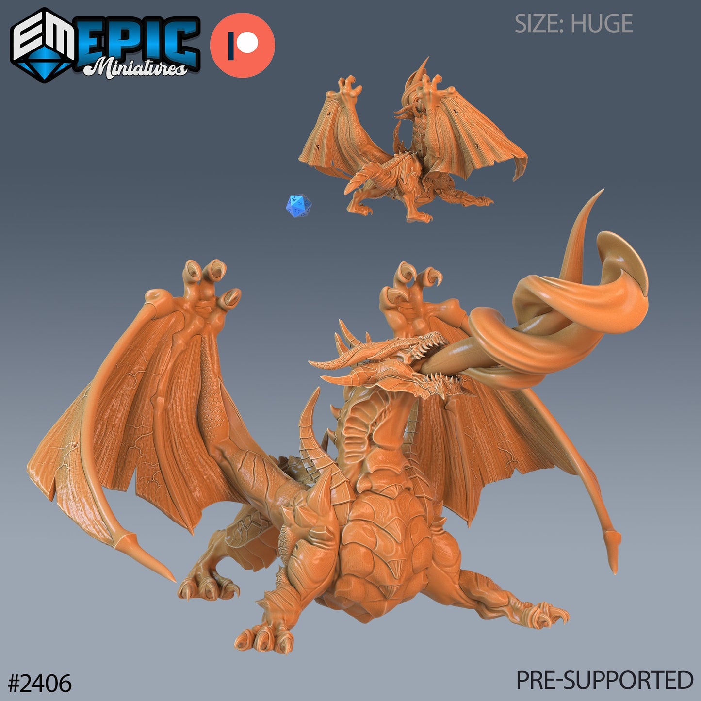 Gray Dragon (3 Variants Available) - Epic Miniatures