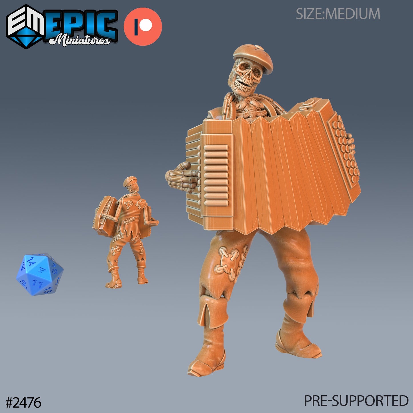 Skeleton Musician Set 3 (5 Variants) - Epic Miniatures