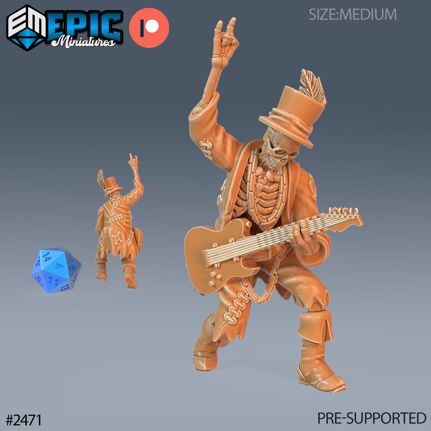 Skeleton Musician Set 2 (5 Variants) - Epic Miniatures