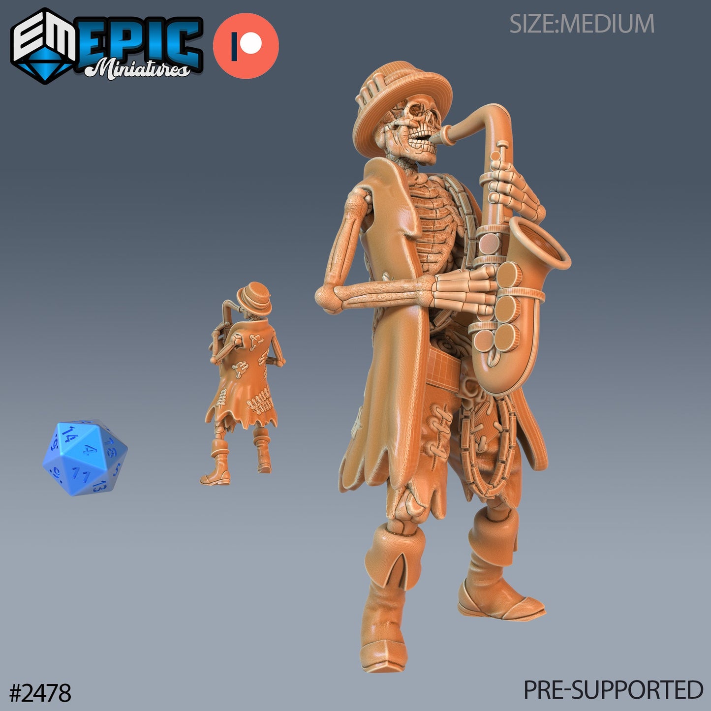 Skeleton Musician Set 3 (5 Variants) - Epic Miniatures