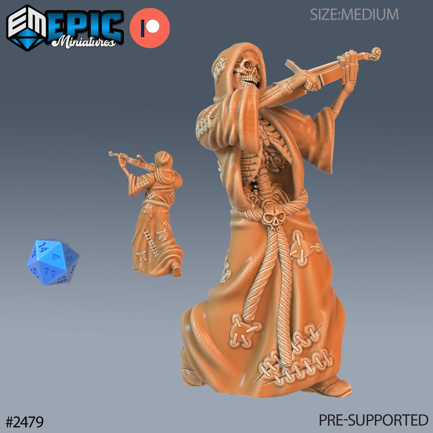 Skeleton Musician Set 3 (5 Variants) - Epic Miniatures