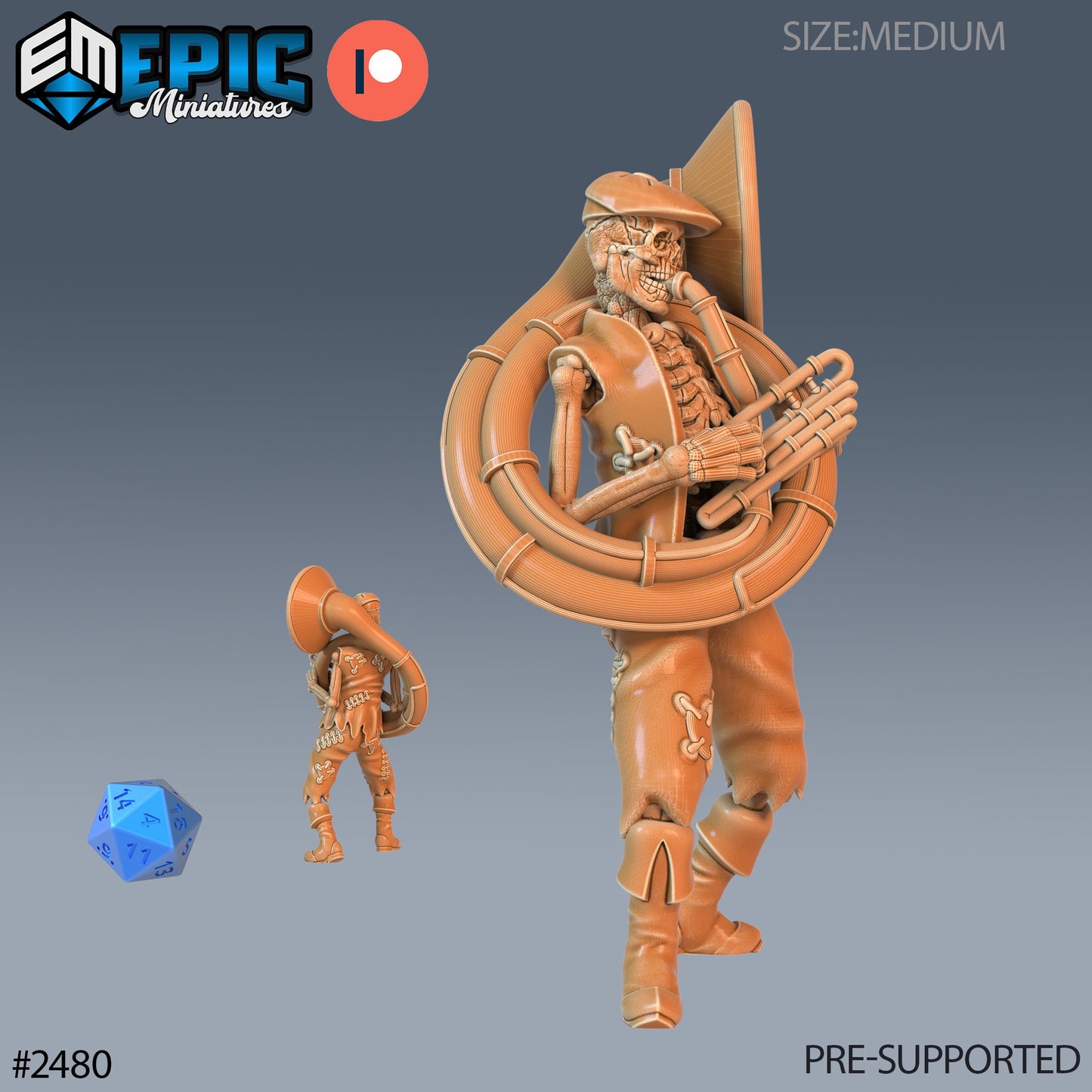 Skeleton Musician Set 3 (5 Variants) - Epic Miniatures