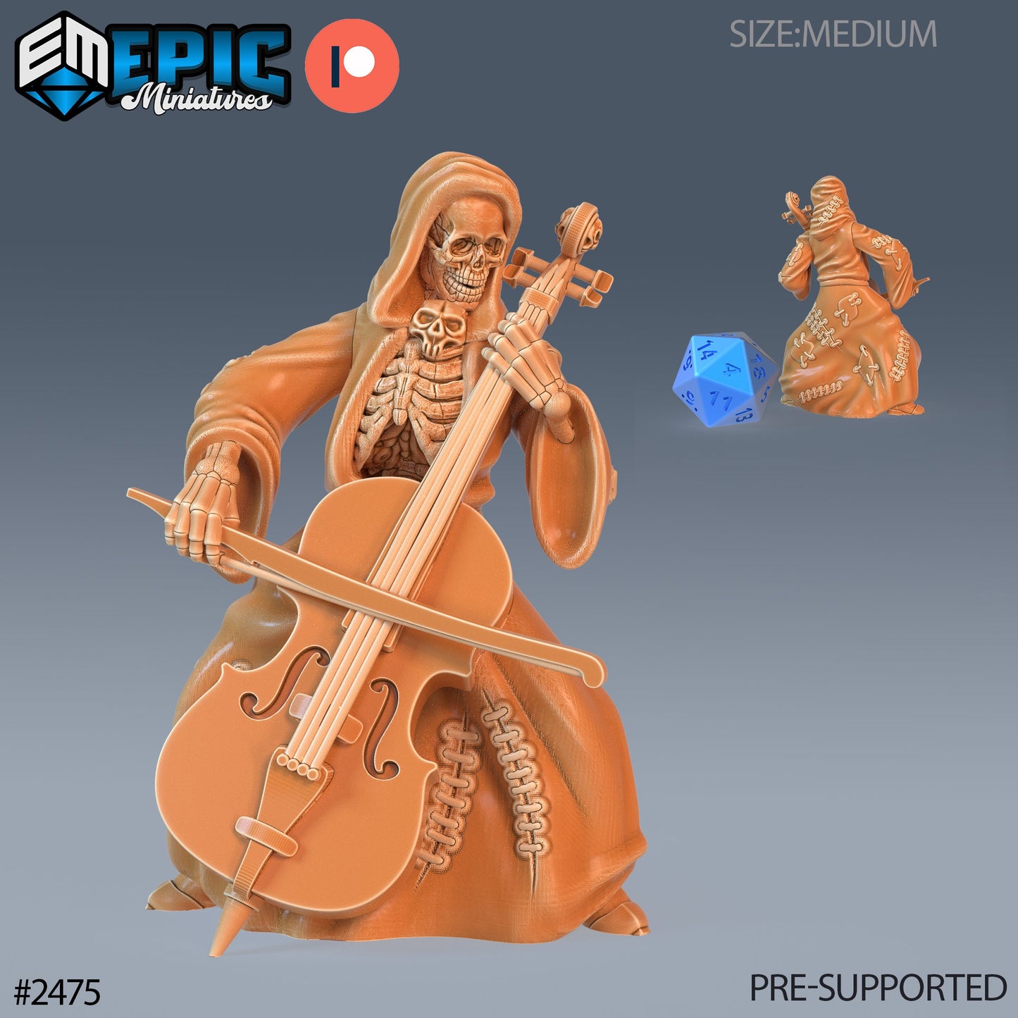 Skeleton Musician Set 2 (5 Variants) - Epic Miniatures