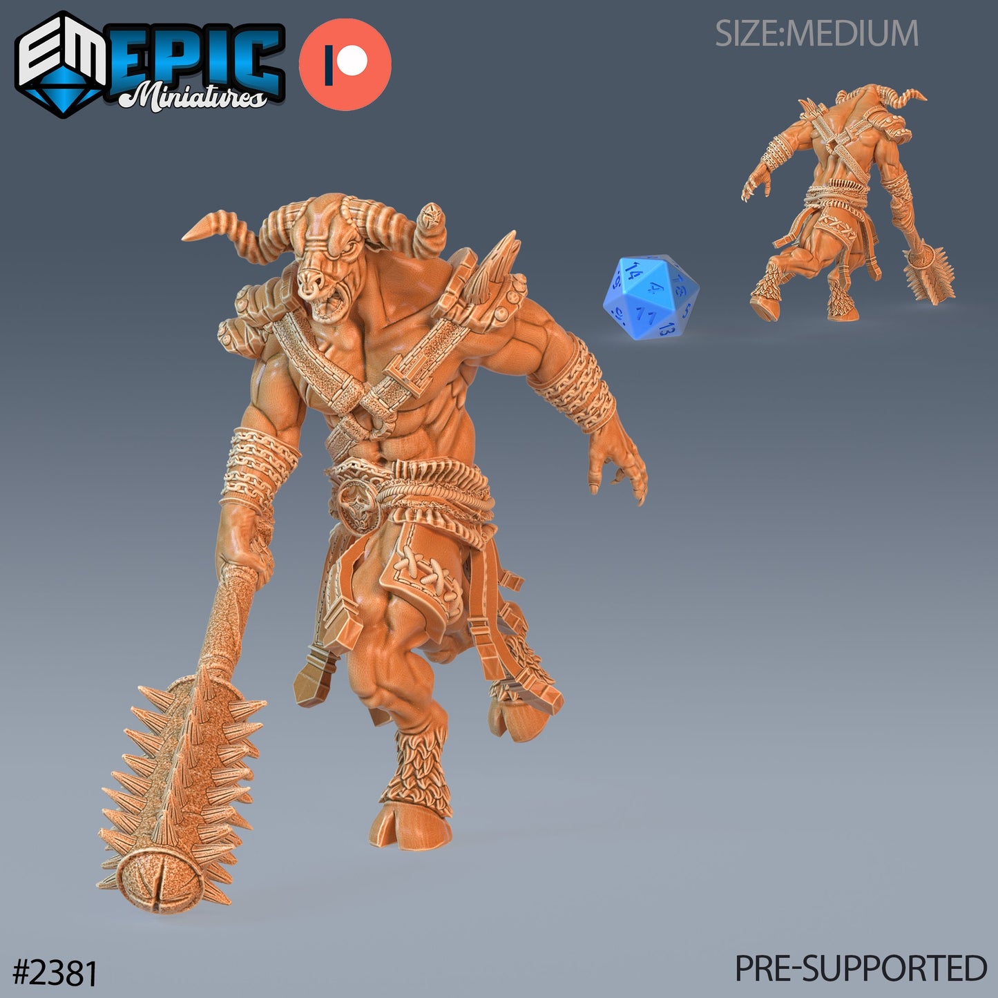 Minotaur Adventurer (3 Variants Available) - Epic Miniatures