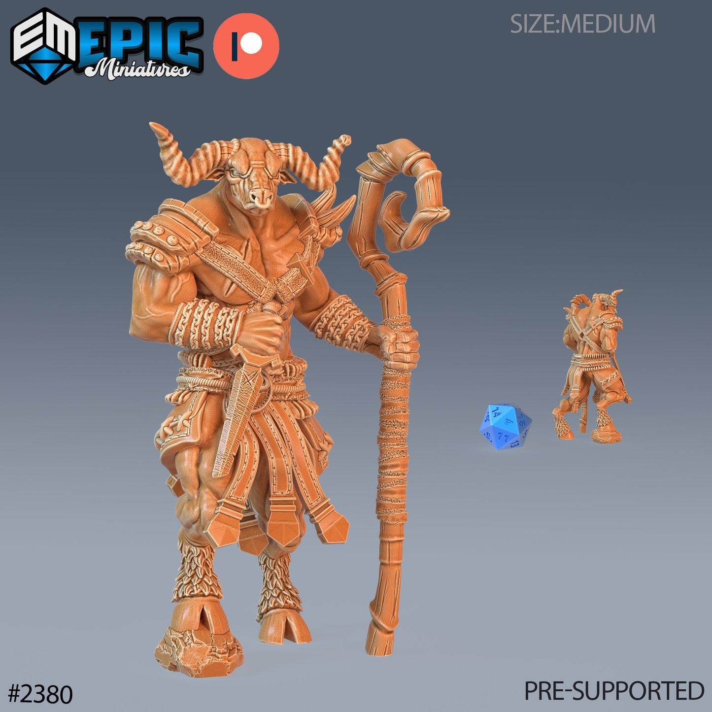 Minotaur Adventurer (3 Variants Available) - Epic Miniatures