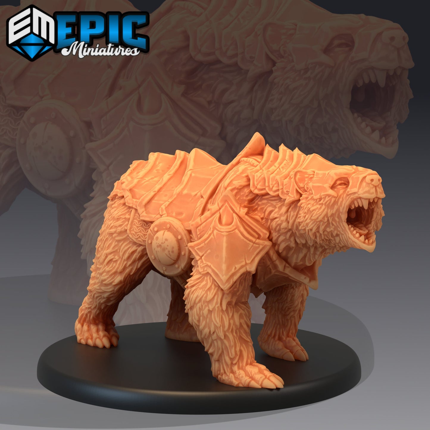 Armoured Grizzly Bear (2 Variants Available) - Epic Miniatures
