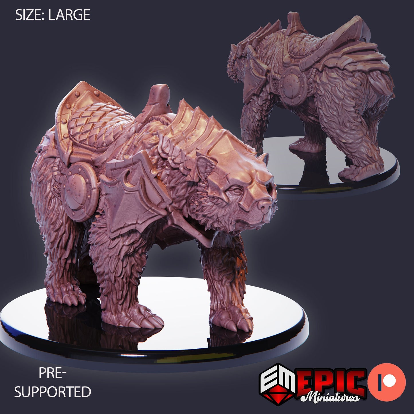 Armoured Grizzly Bear (2 Variants Available) - Epic Miniatures