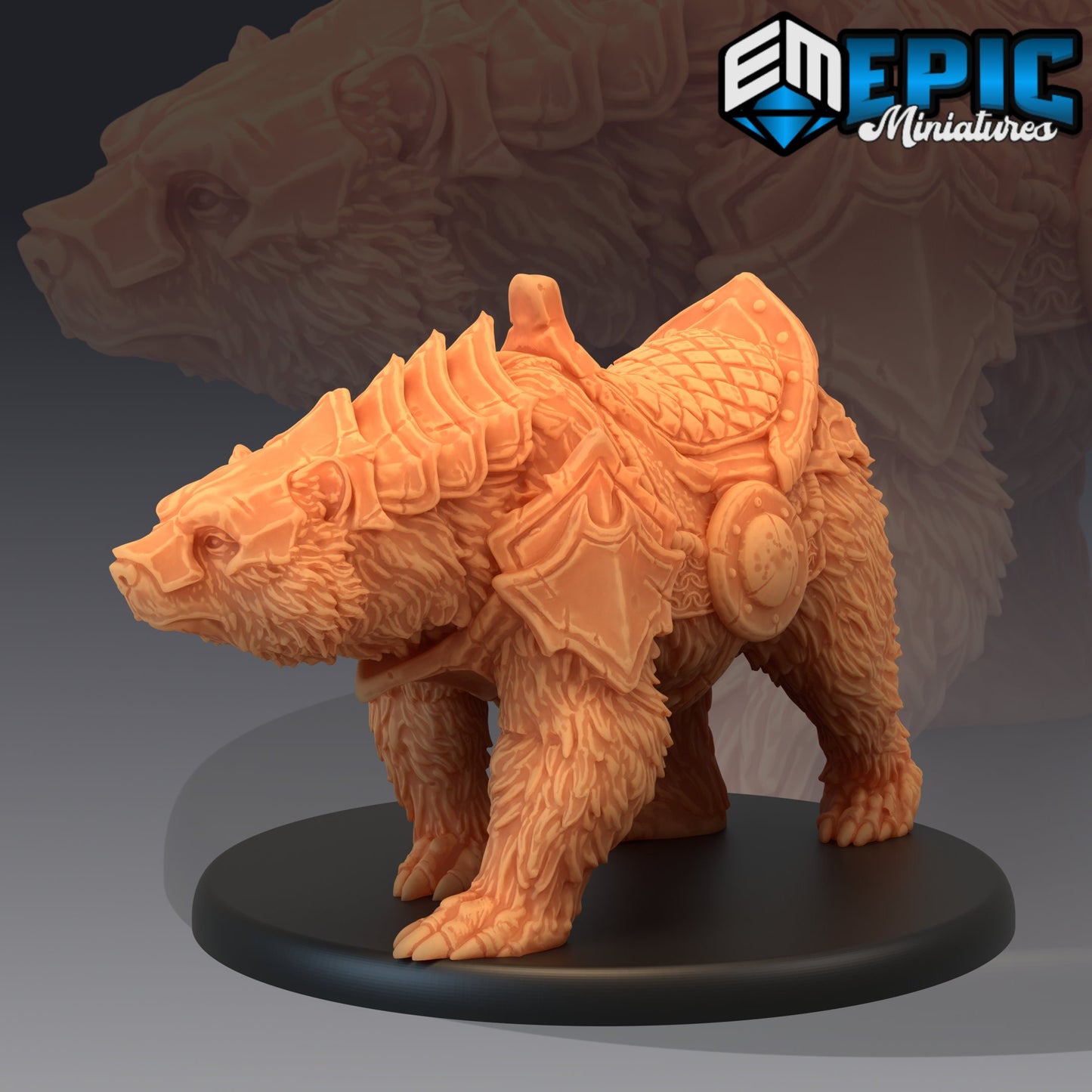 Armoured Grizzly Bear (2 Variants Available) - Epic Miniatures