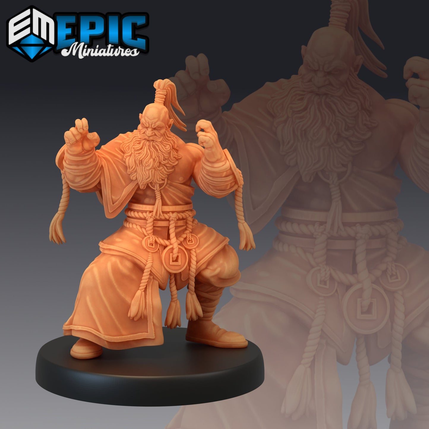 Half Dwarf Monk (3 Variants Available) - Epic Miniatures