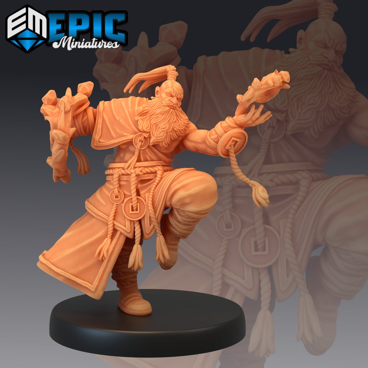 Half Dwarf Monk (3 Variants Available) - Epic Miniatures