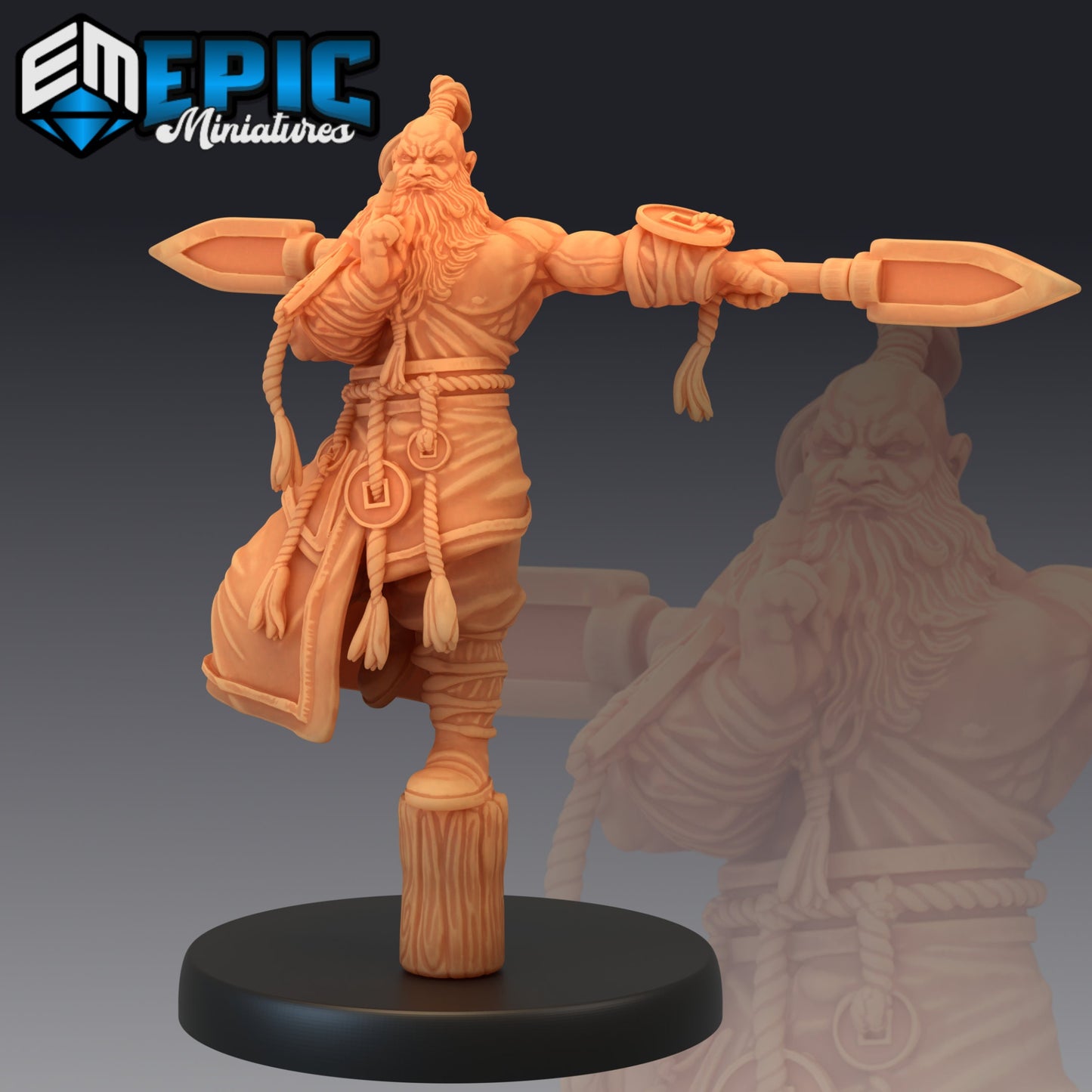 Half Dwarf Monk (3 Variants Available) - Epic Miniatures
