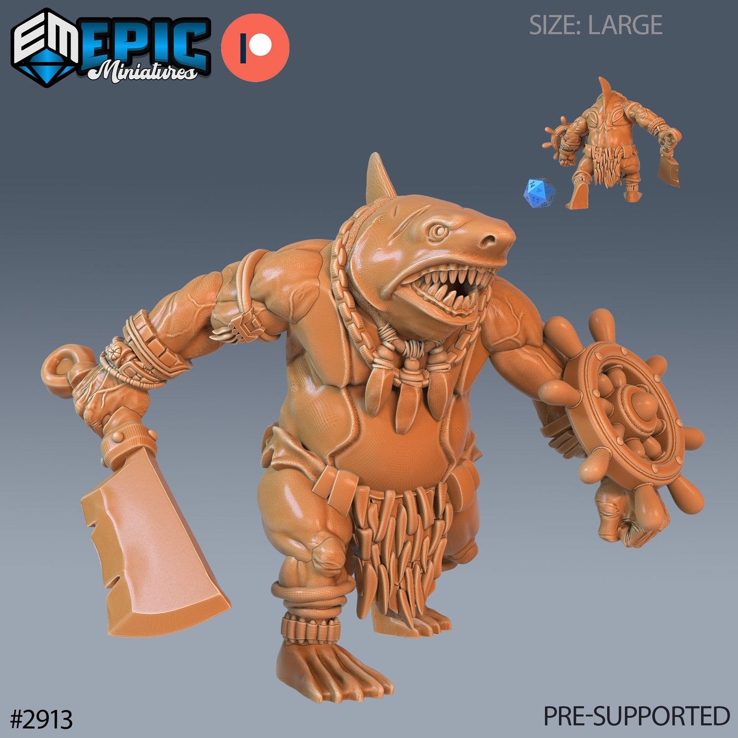 Sharkfolk Brute (3 Variants Available) - Epic Miniatures