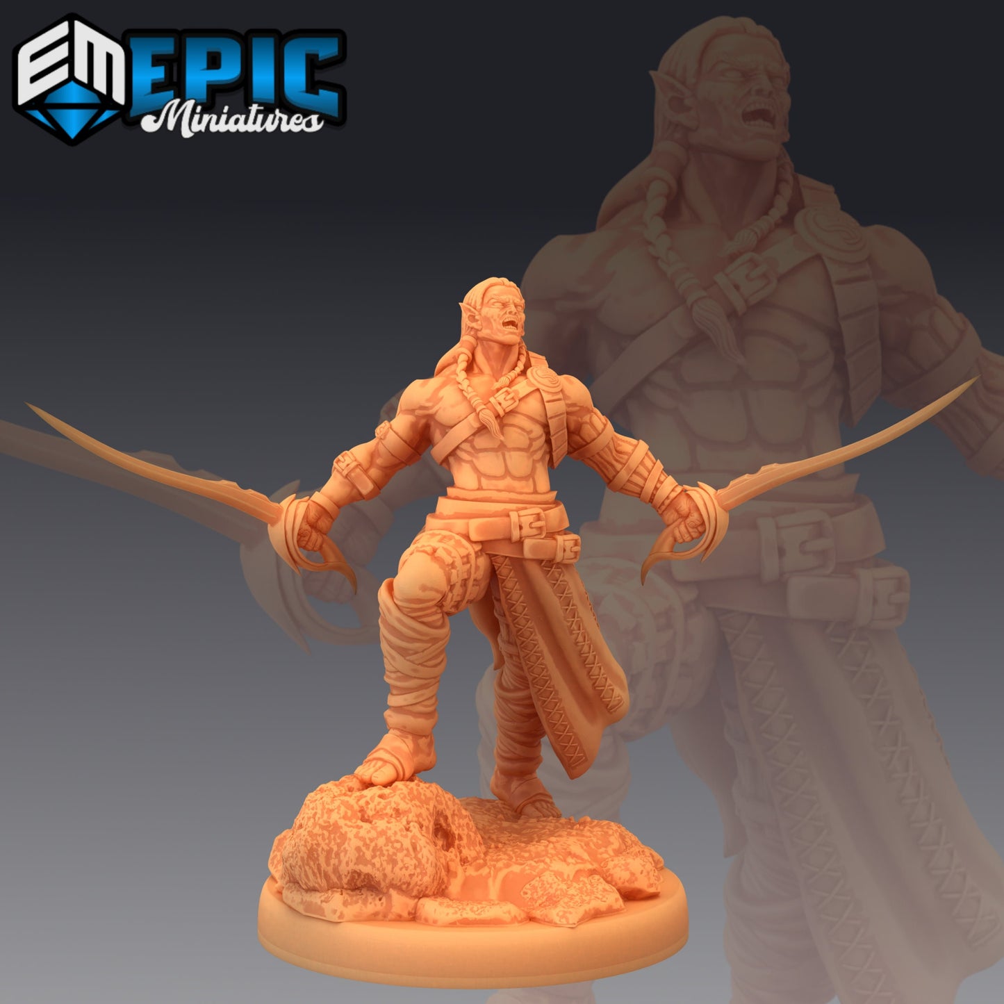 Elven Barbarian (3 Variants) - Epic Miniatures